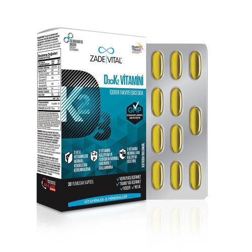 Resim Zade Vital D3+K2 Vitamini 30 Kapsül
