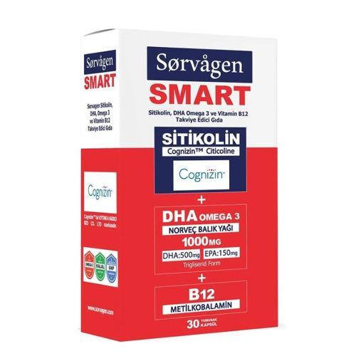 Resim Sorvagen Smart Sitikolin DHA Omega 3 ve B12 30 Kapsül