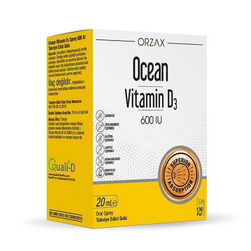 Resim Ocean Vitamin D3 600 IU Oral Sprey 20 ml