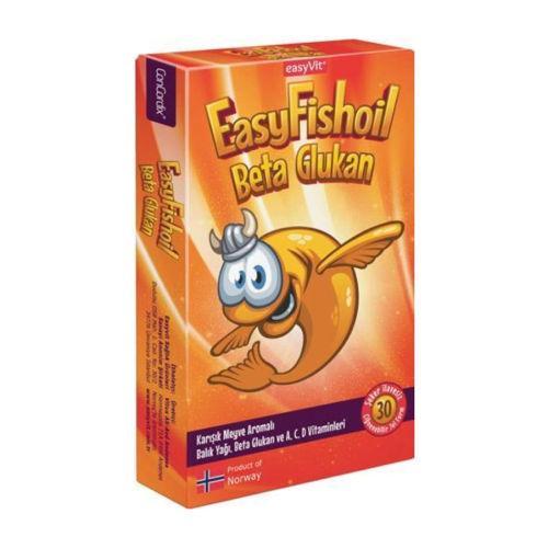 Resim EasyFishoil Beta Glukan Karışık Meyve Aromalı 30 Jel Tablet