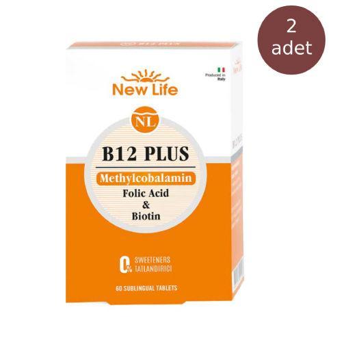 Resim New Life B12 Plus Folik Asit ve Biotin İçeren Takviye Edici 60 Tablet 2 kutu