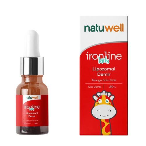 Resim Natuwell Ironline Kids Lipozomal Demir Damla 30 ml