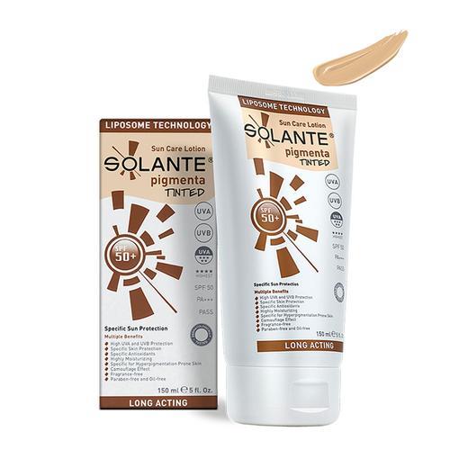 Resim Solante Pigmenta Tinted SPF 50 150 ml Hassas Ciltler İçin Uzun Etkili Güneş Losyonu
