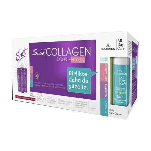 Resim Suda Collagen Double (30 Shot Erik Kolajen & Suda Beauty All Day Care Yüz Kremi 50ml)