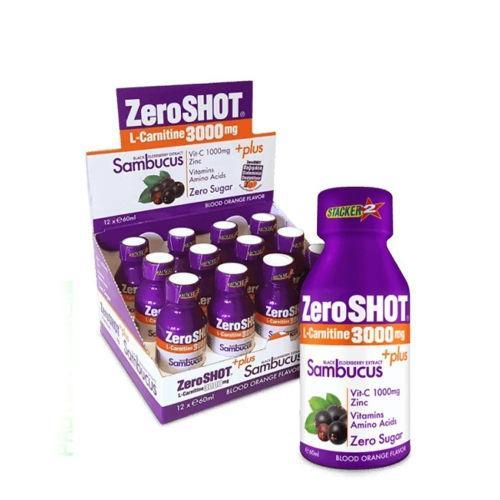 Resim ZeroSHOT 60 ML 3000Mg L-Carnitine   Plus Sambucus 12 Adet