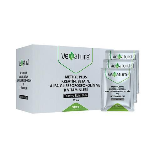 Resim Venatura Methyl Plus Kreatin, Betain, Alfa Gliserofosfokolin ve B Vitaminleri 30 Saşe