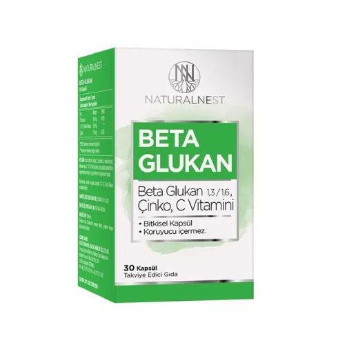 Resim Naturalnest 1,3/1,6 Beta Glukan Çinko Vitamin C İçeren Takviye Edici Gıda 30 Kapsül
