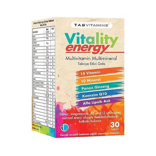 Resim Tabvitamins Vitality Energy 30 Tablet