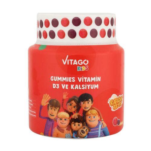 Resim Vitago Kids Gummies Vitamin D3 Kalsiyum İçeren Çiğnenebilir Form - 30 Adet Gummy