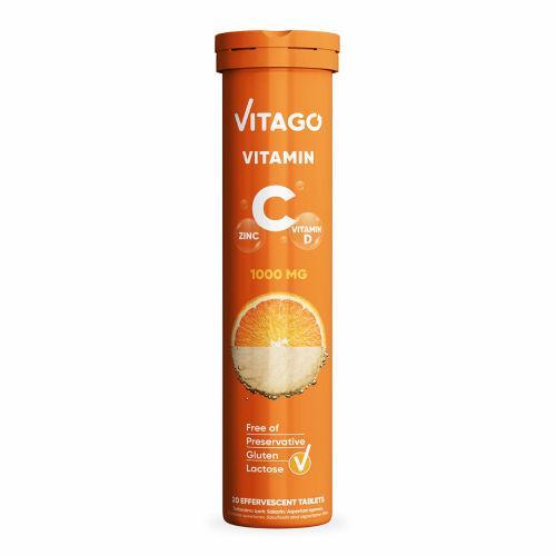 Resim Vitago Vitamin C 1000 mg Vitamin D Çinko Efervesan Tablet 20'li