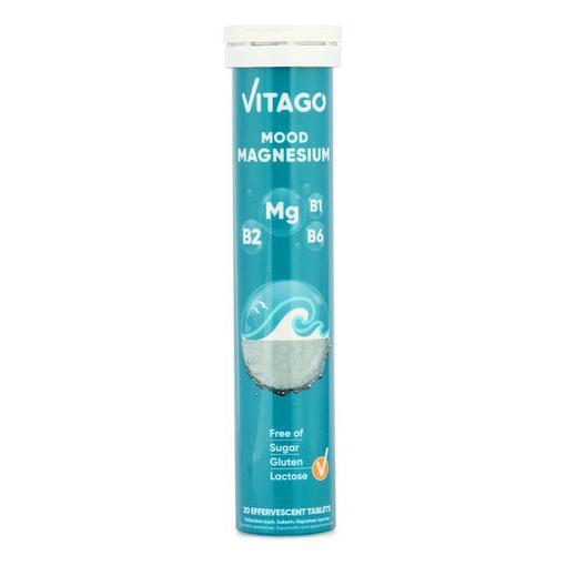 Resim Vitago Mood Magnezyum Vitamin B1 B2 B6 İçeren 20 Efervesan Tablet