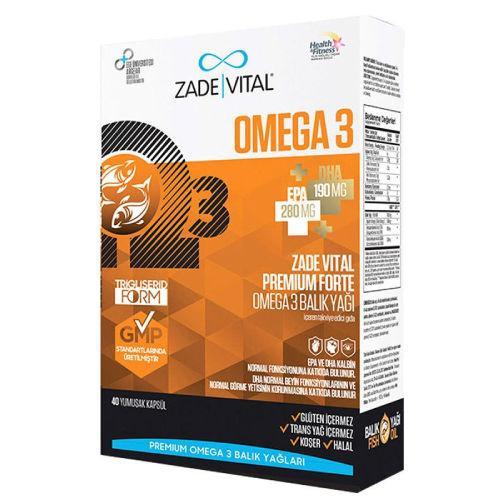 Resim Zade Vital Omega 3 Forte 40 Kapsül Balık Yağı