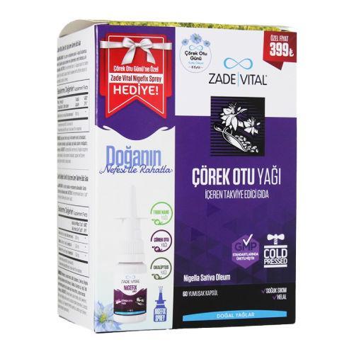 Resim Zade Vital Çörek Otu Yağı 60 Kapsül + Nigefix Sprey 10 ml