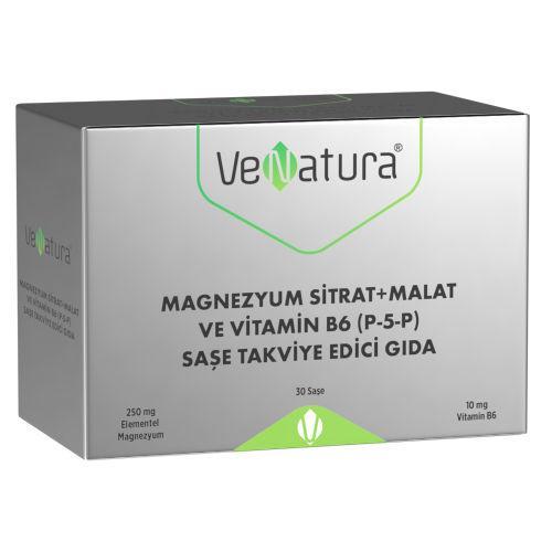 Resim Venatura Magnezyum Sitrat Malat Vitamin B6 P-5-P 30 Saşe