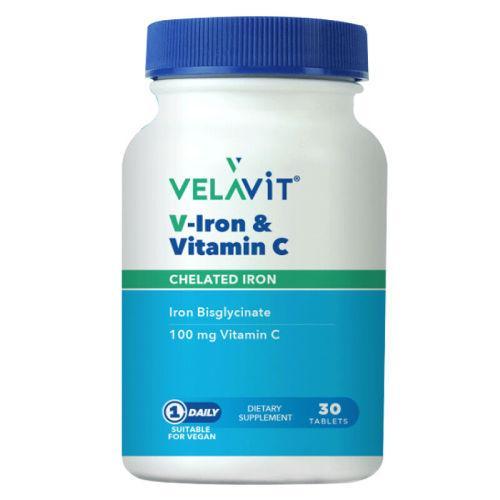 Resim Velavit V-Iron Vitamin C 30 Tablet