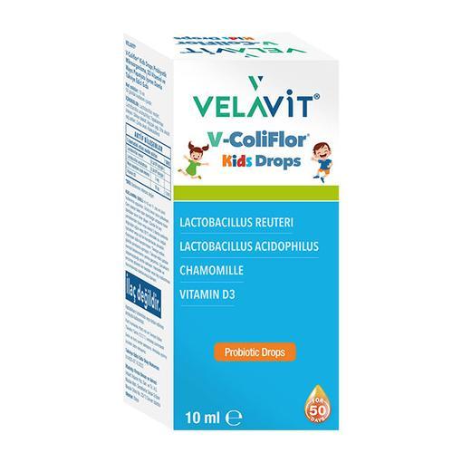 Resim Velavit V-ColiFlor Kids Drops 10 ml Damla