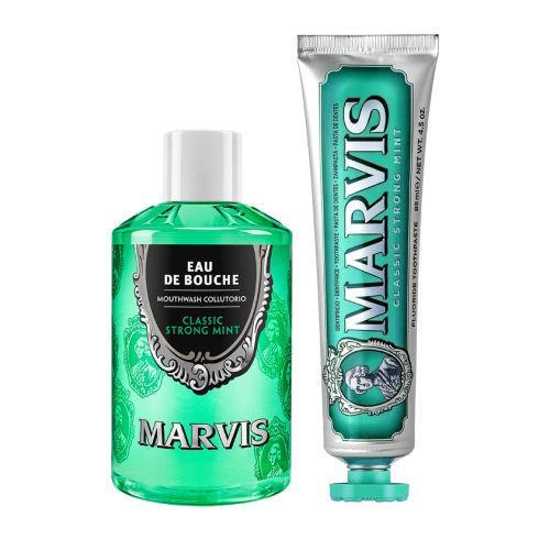 Resim Marvis Classic Strong Mint Diş Macunu 85 ml + Marvis Classic Strong Mint Ağız Bakım Suyu 400 ml