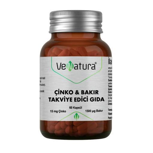 Resim Venatura Çinko 15 mg Bakır 60 Kapsül