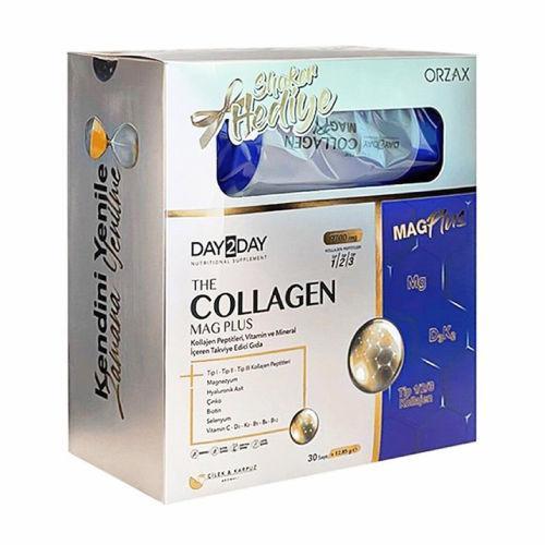 Resim Day2Day The Collagen Mag Plus Çilek Karpuz Aromalı 30 Saşe + Shaker Hediyeli
