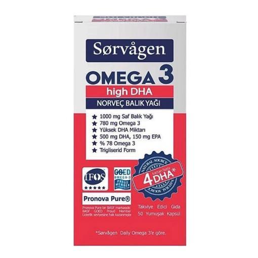 Resim Sorvagen Omega 3 High DHA Norveç Balık Yağı 50 Kapsül