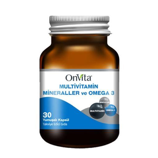 Resim Onvita Multivitamin & Mineraller & Omega 3 30 Kapsül