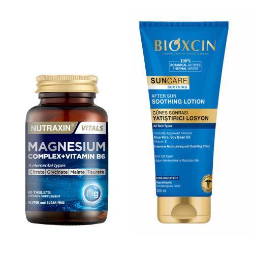 Resim Nutraxin Magnesium Complex Vitamin B6 60 Tablet - Bioxcin Suncare After Sun Losyon 200 ml