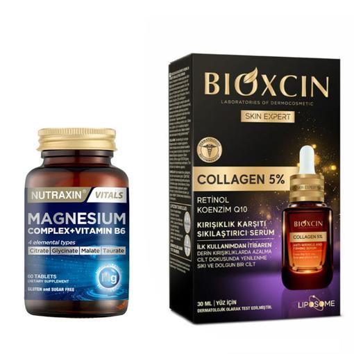 Resim Nutraxin Magnesium Complex Vitamin B6 60 Tablet - Bioxcin Collagen Retinol Kırışıklık Karşıtı Sıkılaştırıcı 30 ml Serum