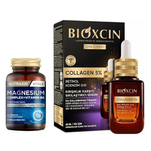 Resim Nutraxin Magnesium Complex Vitamin B6 60 Tablet - Bioxcin Ester Vitamin C %15 30 ml Canlandırıcı Serum