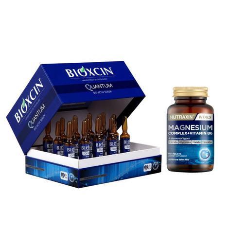 Resim Nutraxin Magnesium Complex Vitamin B6 60 Tablet - Bioxcin 15x6 ml Quantum Bio-Activ Serum