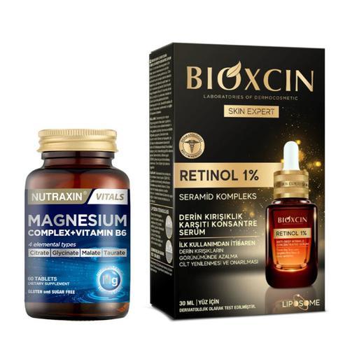 Resim Nutraxin Magnesium Complex Vitamin B6 60 Tablet - Bioxcin Retinol Serum 30 ml