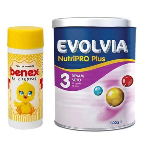 Resim Evolvia Nutripro Plus 3 Devam Sütü 800 gr + Benex Talk Pudra 30 gr Hediyeli