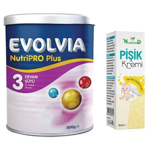 Resim Evolvia Nutripro Plus 3 Devam Sütü 800 gr + Noormed Organik 30 gr Pişik Kremi Hediyeli