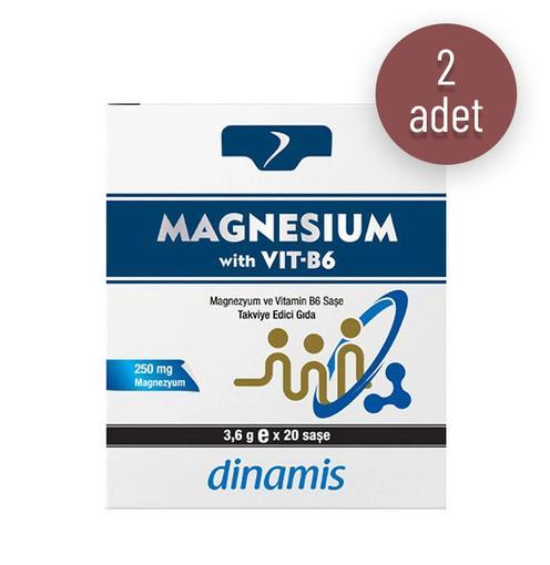 Resim Dinamis Magnesium With Vitamin B6 20 Saşe 1 Alana 1 Bedava