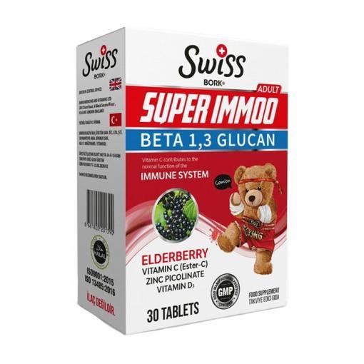Resim Swiss Bork Super İmmoo Adult Beta 1,3 Glucan 30 Tablet