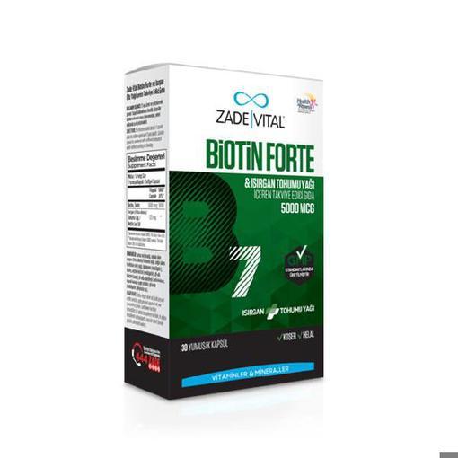 Resim Zade Vital Biotin Forte 5000 mcg 30 Yumuşak Kapsül
