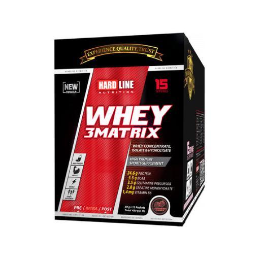 Resim Hardline Whey 3Matrix 450 Gr (30Gr*15Adet) - Çilek