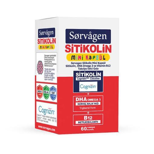Resim Sorvagen Sitikolin DHA Omega-3 ve B12 60 Mini Kapsül