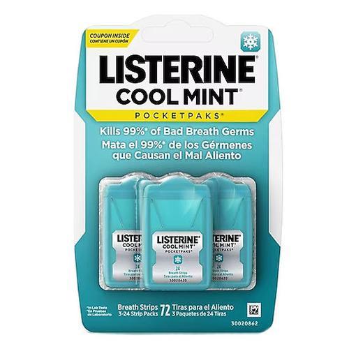 Resim Listerine Cool Mint Pocketpaks 72 Yaprak 3'lü