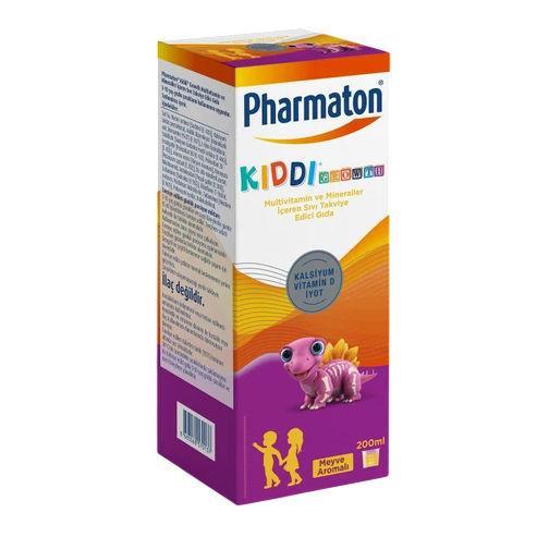 Resim Pharmaton Kiddi Growth Kalsiyum Vitamin D İyot İçeren Takviye Edici Gıda Meyve Aromalı Şurup 200 ml