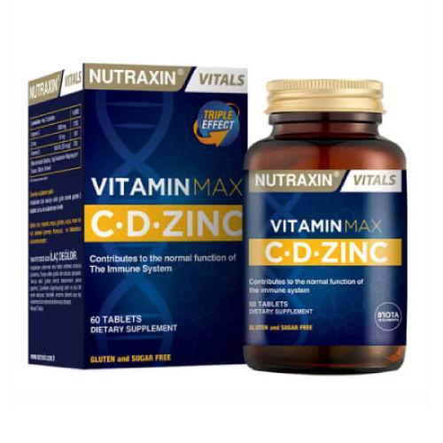 Resim Nutraxin Vitamin Max C + D Zinc 60 Tablet