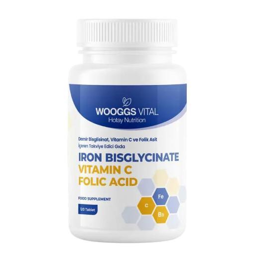 Resim Wooggs Vital Iron Bısglycınate, Vitamin C 120 Tablet