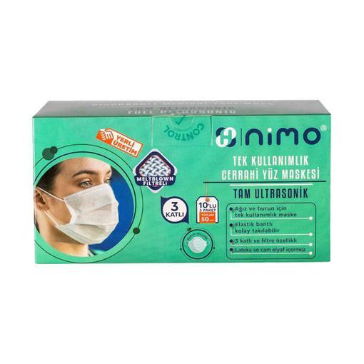 Resim Nimo 3 Katlı Cerrahi Maske Telli 10'lu (ÜTS Kayıtlı)