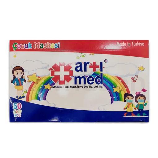 Resim Artımed 3 Katlı Meltblown Çocuk Beyaz Cerrahi Maske Telli 50'li