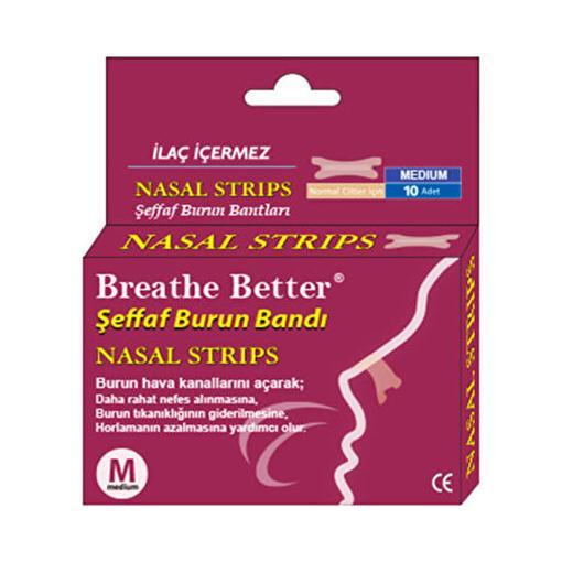 Resim Breathe Better Burun Bandı Şeffaf Medium 10'lu