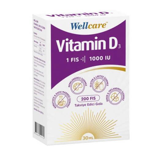 Resim Wellcare Vitamin D3 1000 IU 30 ml