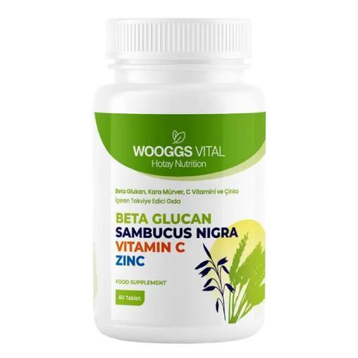 Resim Wooggs Vital Beta Glukan , Kara Mürver ,C Vitamini Ve Çinko 60 Tablet