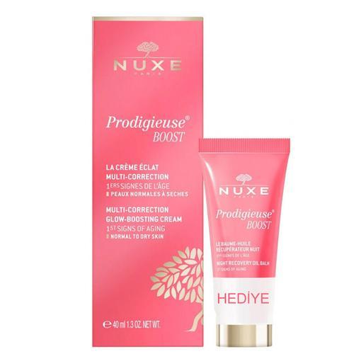 Resim Nuxe Creme Prodigieuse Boost Glow Boosting Cream 40 ml Night Recovery Oil Balm 15 ml HEDİYE