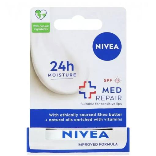 Resim Nivea Bakım Yapan Dudak Bakım Kremi SPF 15 Med Repair 4,8 gr